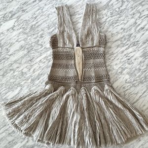 HERVE LEGER TAUPE DRESS SMALL